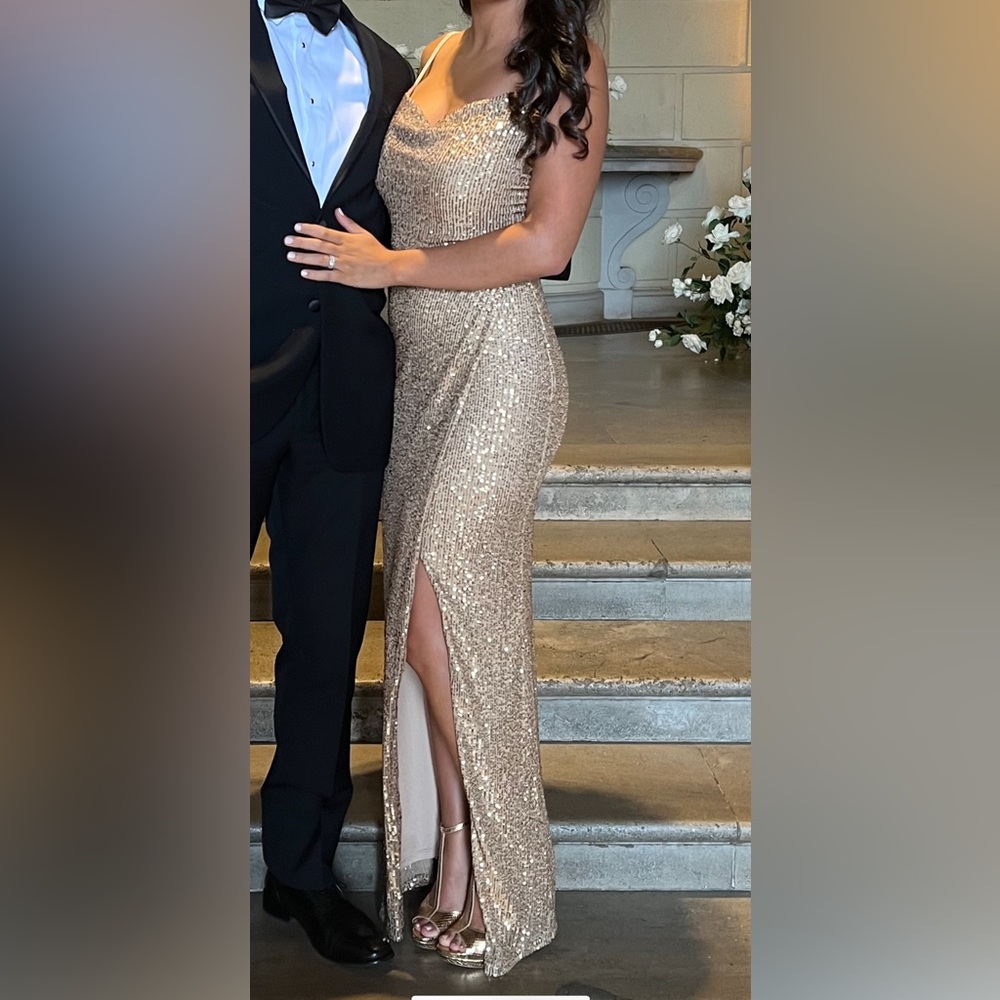 Gold Sequin Gown by Laundry